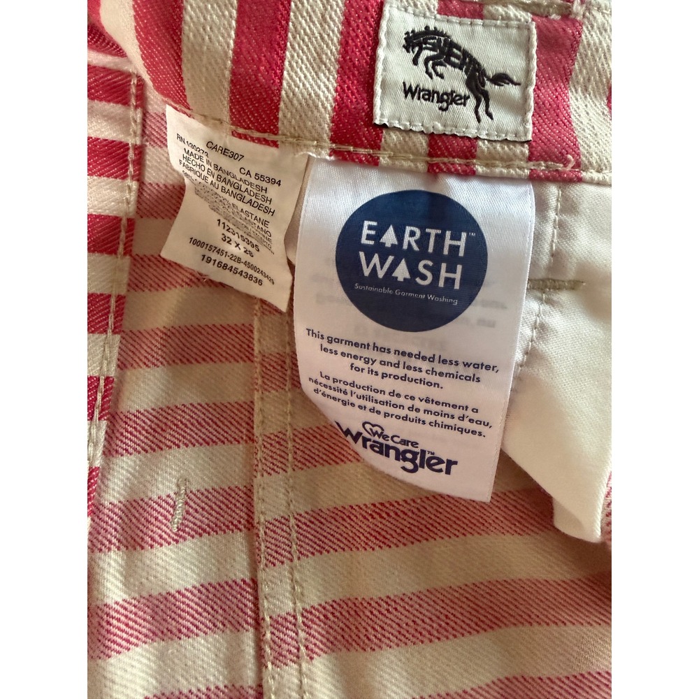 Wrangler Red and White Stripe Straight Leg Jeans - Picture 6 of 7